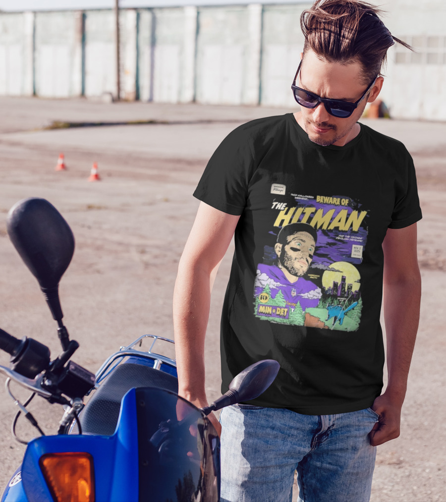 Minnesota Vikings Vs Detroit Lions Beware Of The Hitman NFL November 2 2025 Halloween Matchup Harrison Smith Vikings Defense Ford Field T-Shirt