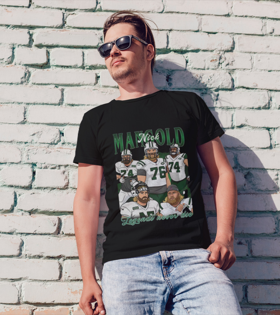 Nick Mangold New York Jets Legends Never Die 1984 2025 NFL Football T-Shirt
