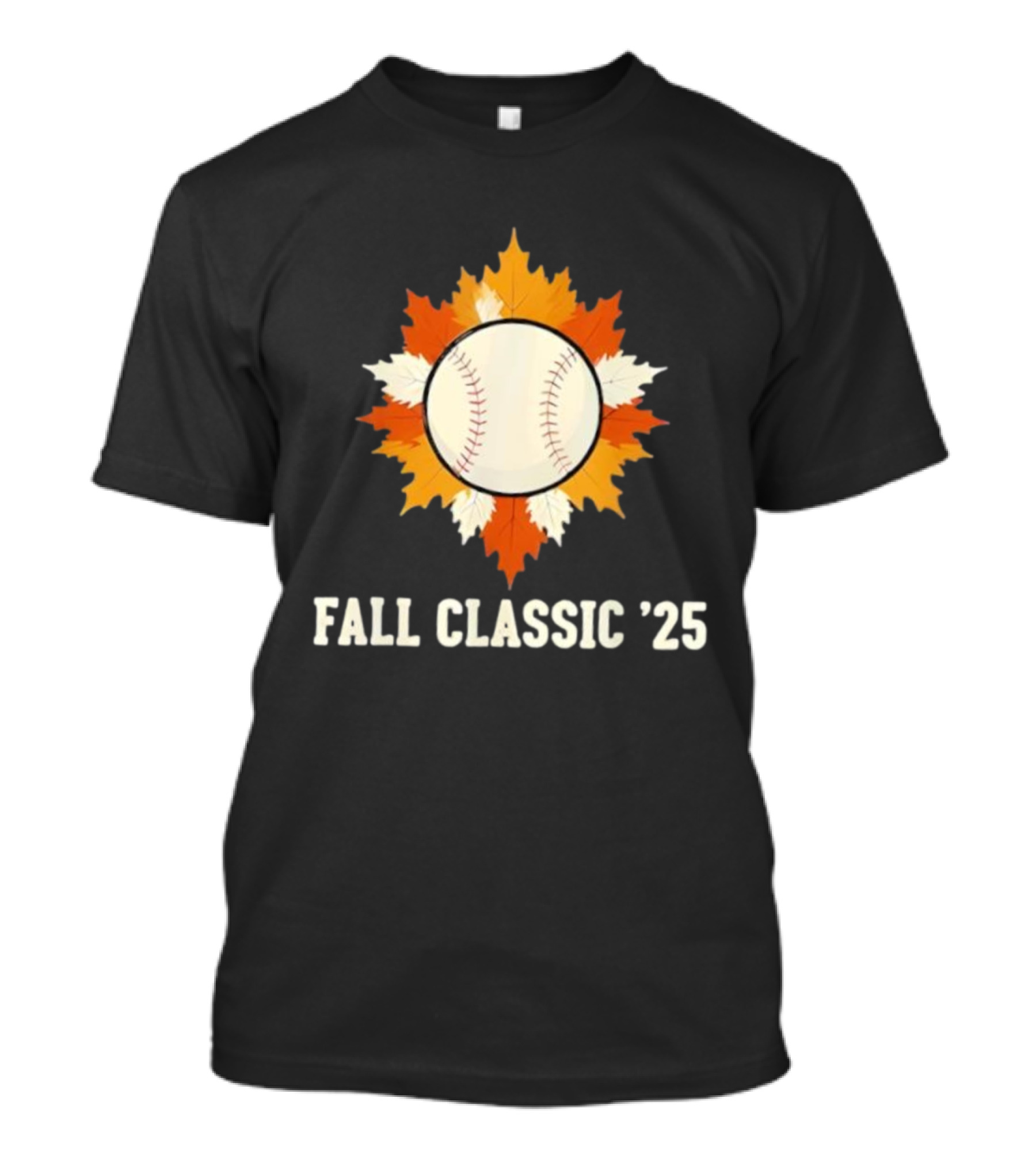 Fall Classic '25 Autumn Baseball Leaf Spirit T-Shirt