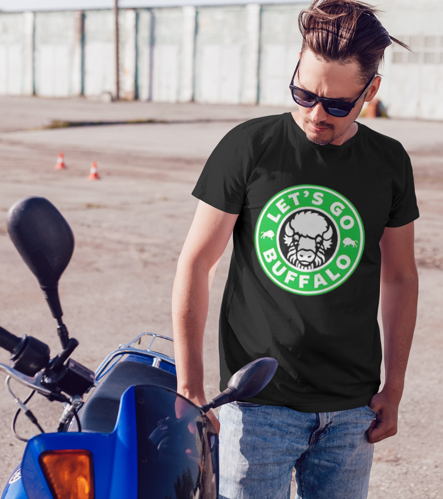 Let's Go Buffalo Green Circle Bison Badge T-Shirt