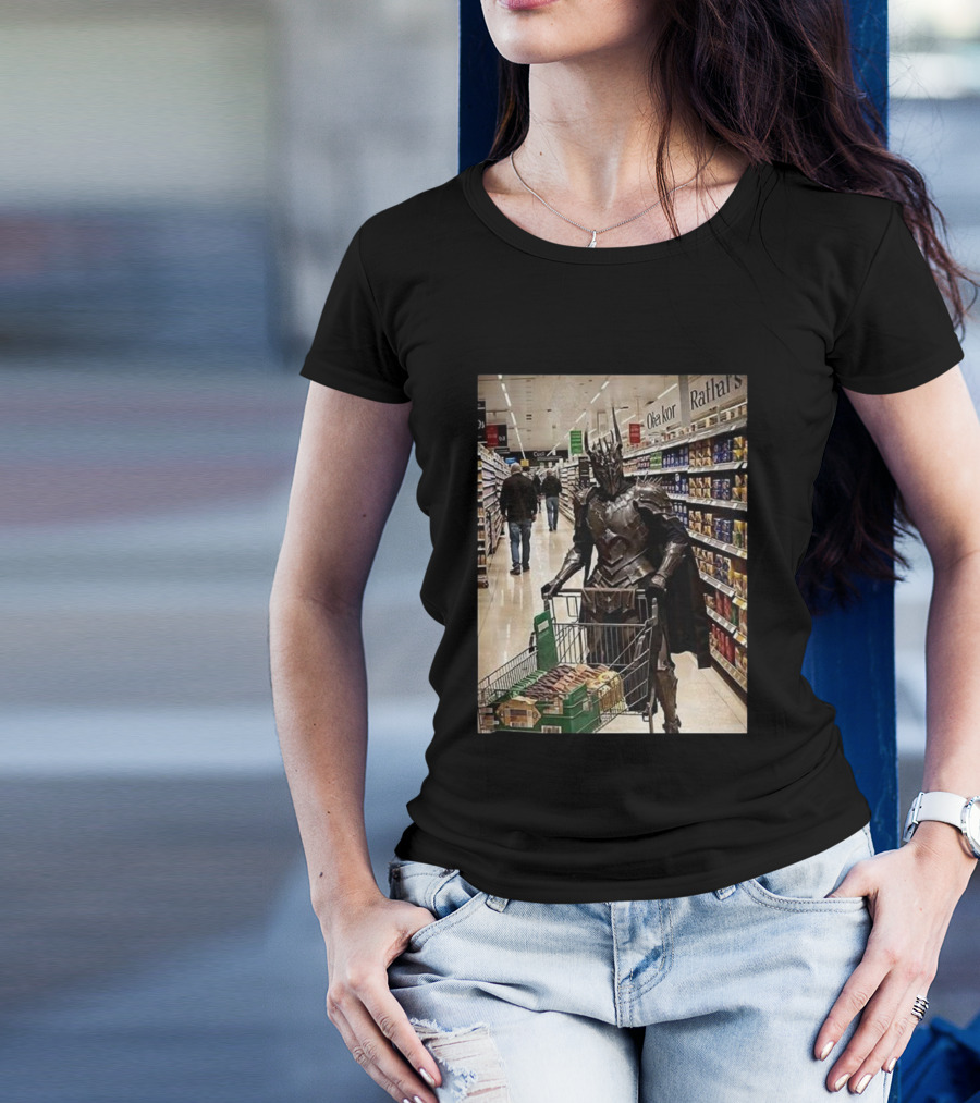 Sauron Shopping Adventure In Grocery Aisle T-Shirt