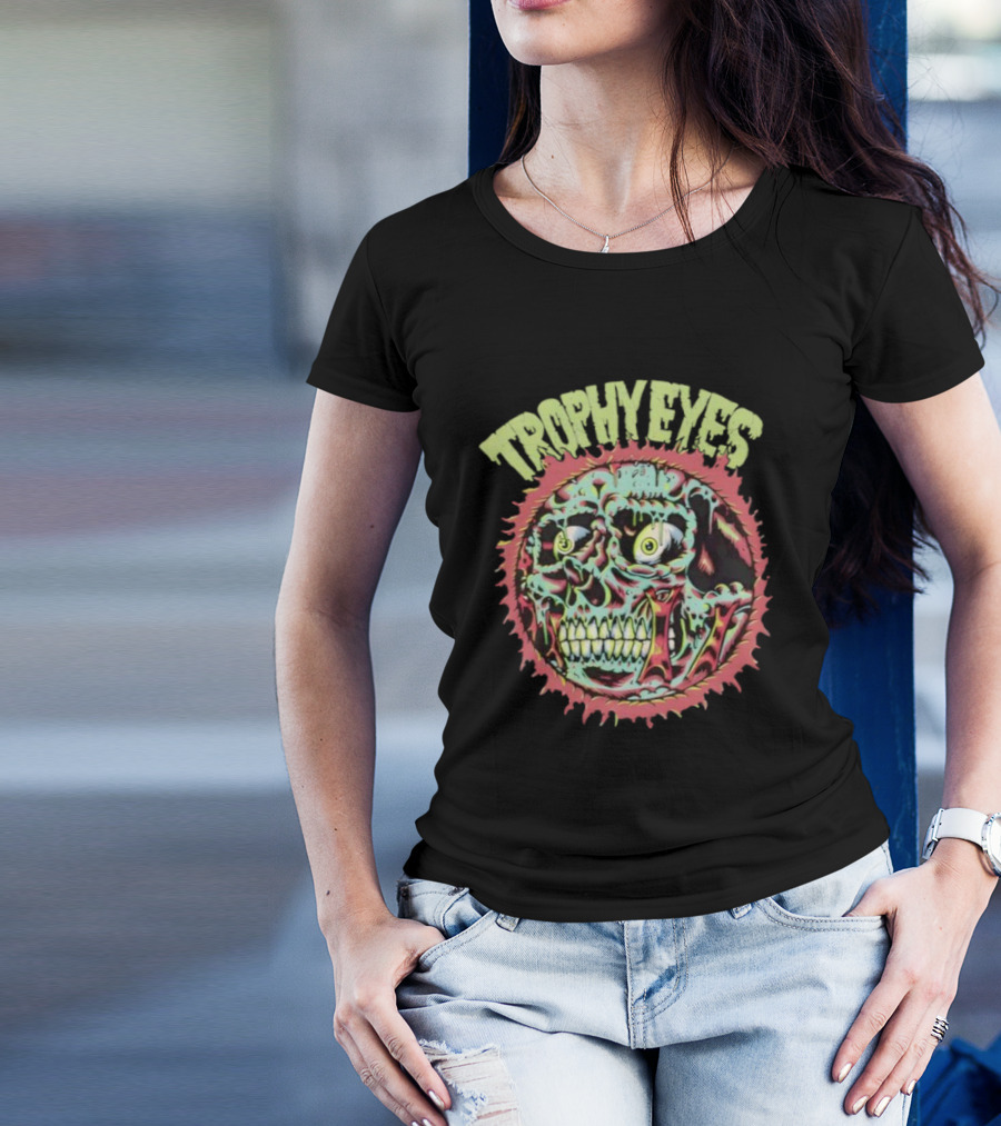 Trophy Eyes Zombie Skull Halloween 2025 T-Shirt