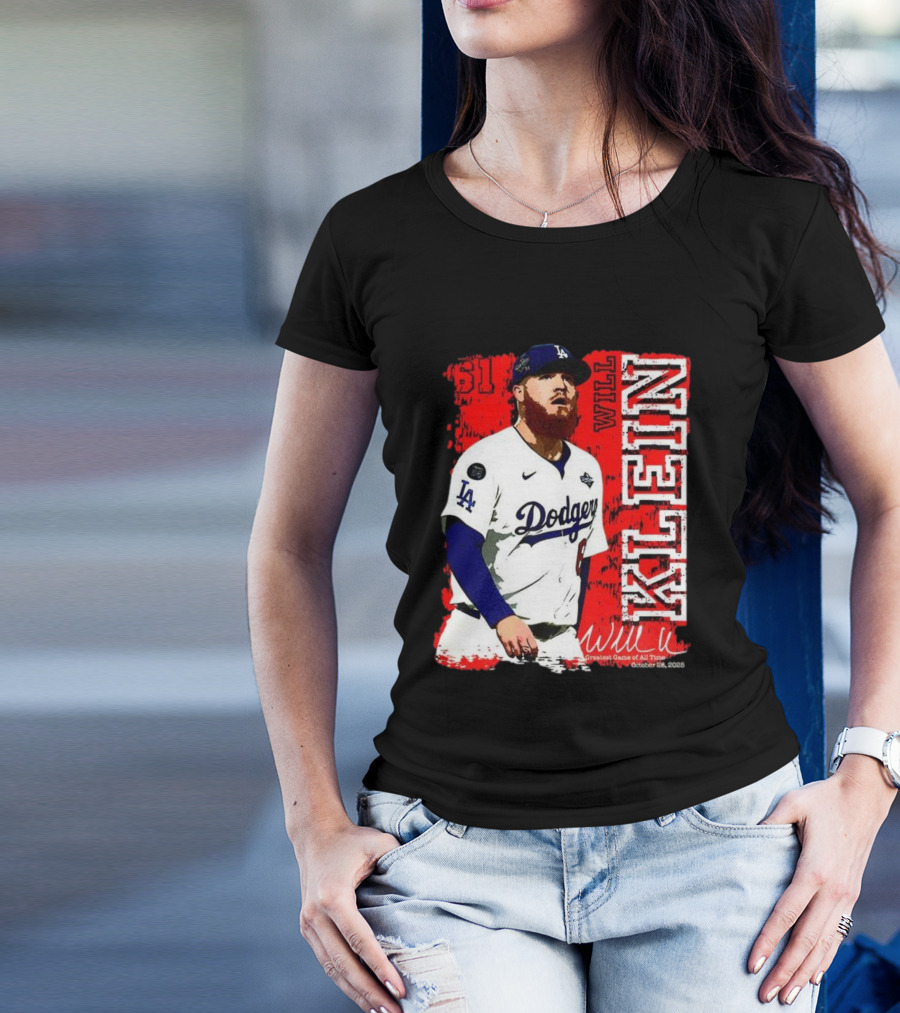 Will Klein Los Angeles Dodgers Number 61 Greatest Game Of All Time 2025 Signature T-Shirt