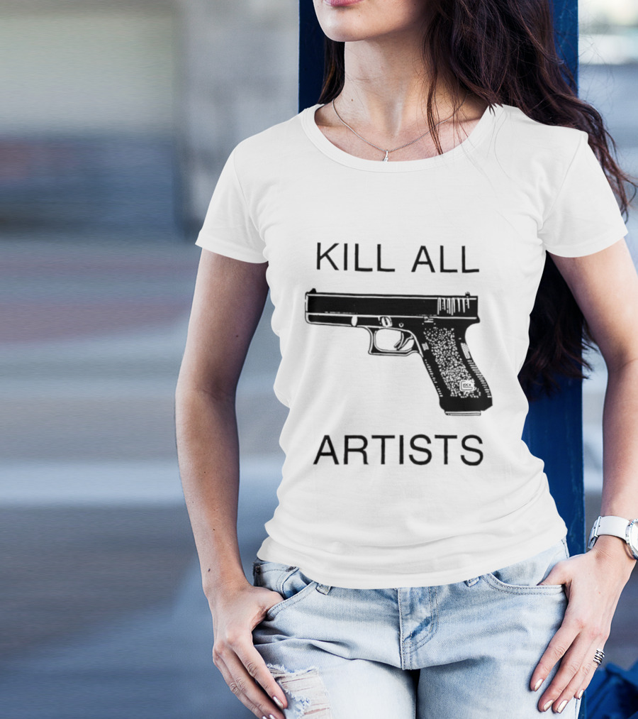 Kill All Artists Gun Graphic T-Shirt
