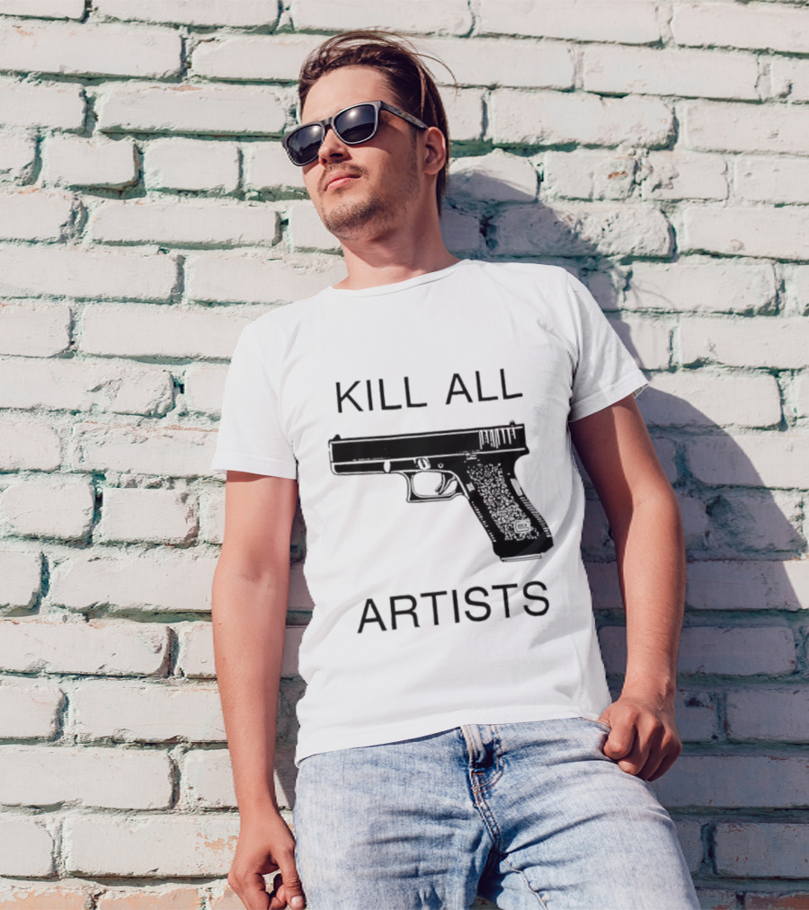 Kill All Artists Gun Graphic T-Shirt
