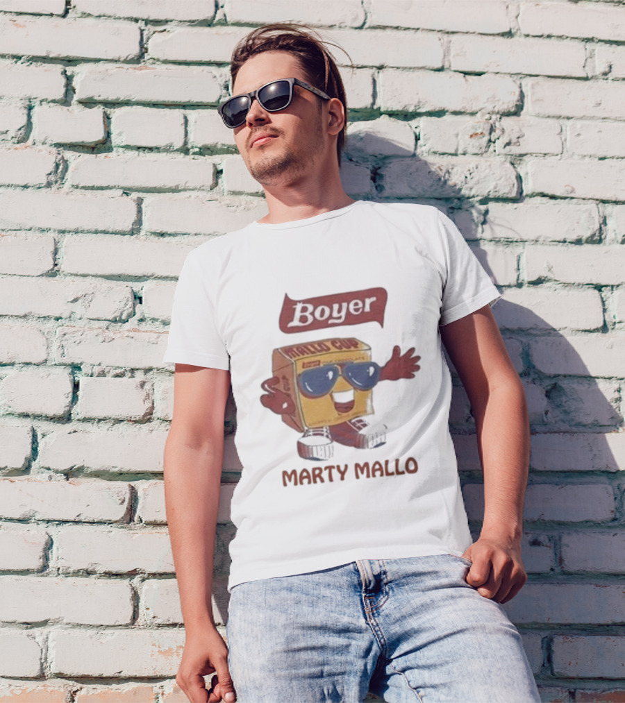 Boyer Mallo Cup Marty Mallo Character With Sunglasses T-Shirt