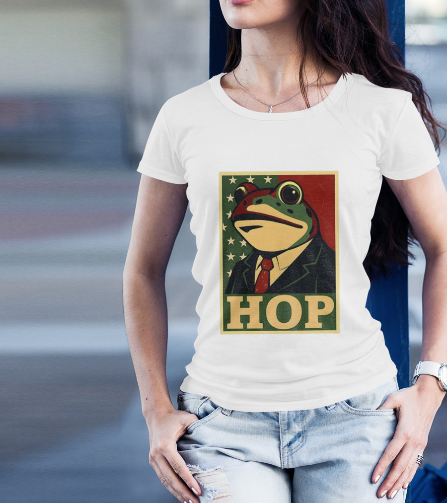 Frog HOP Portland Protest Anti ICE Anti Fascism American Flag T-Shirt