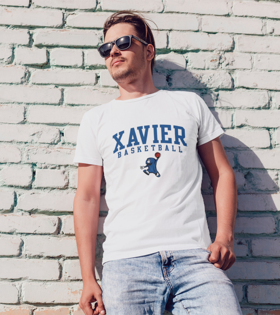 Xavier Basketball Blue Blob Mascot Enthusiast's Choice T-Shirt