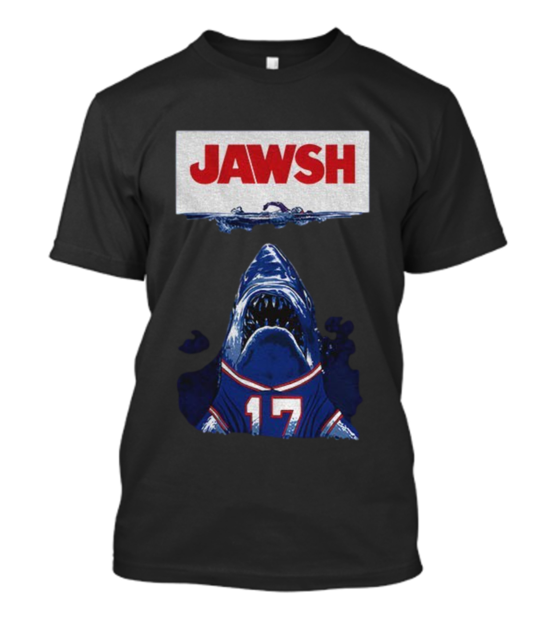 Buffalo Bills Josh Allen 17 Jawsh Jaws Pop Culture Mashup T-Shirt