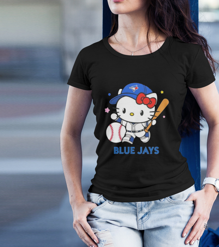 Toronto Blue Jays Hello Kitty Baseball Player Collaboration T-Shirt