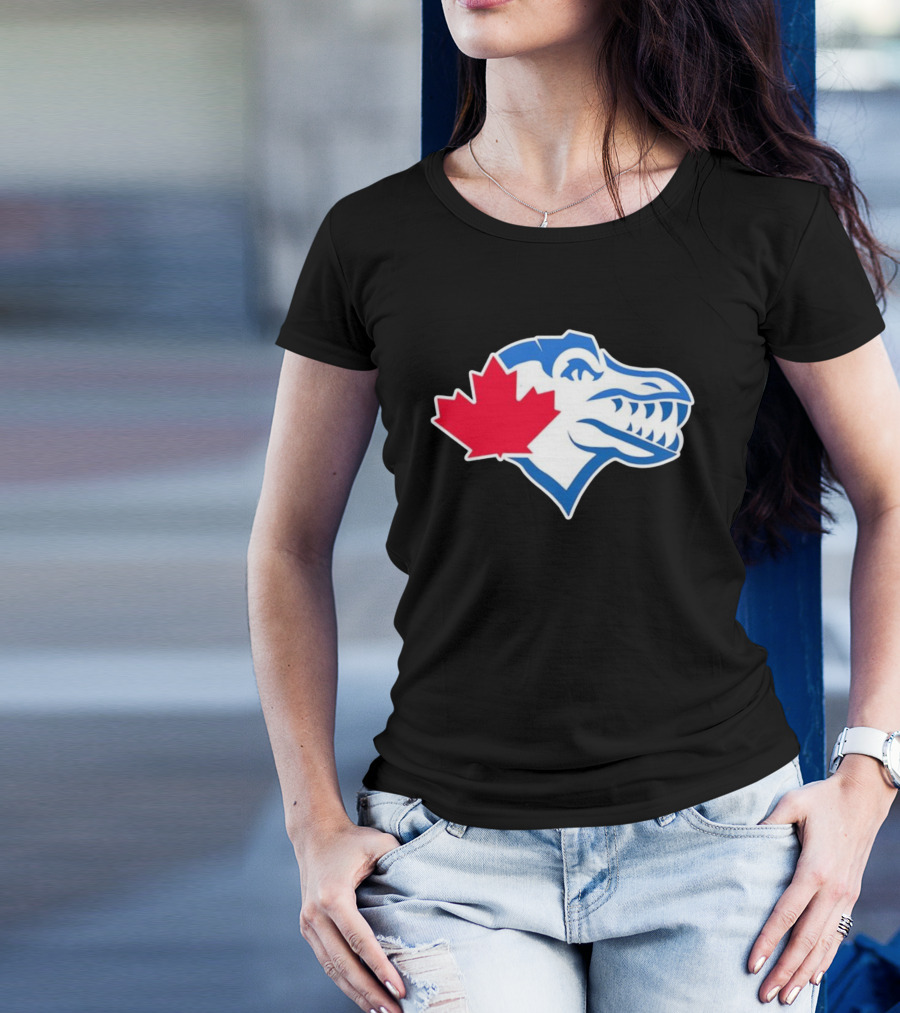 Toronto Raptors Blue Jays Mashup Maple Leaf Emblem T-Shirt