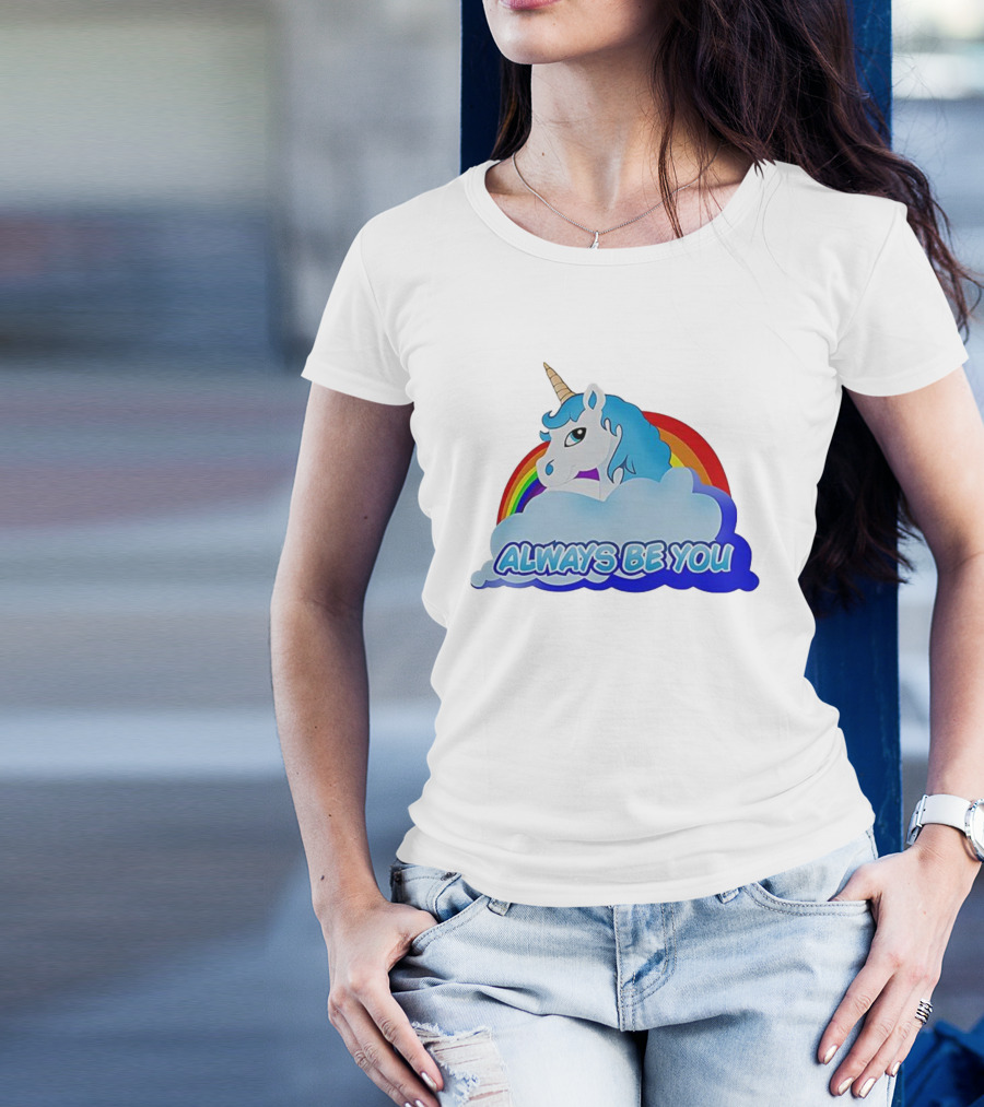 Rainbow Unicorn Always Be You Cloud Icon T-Shirt