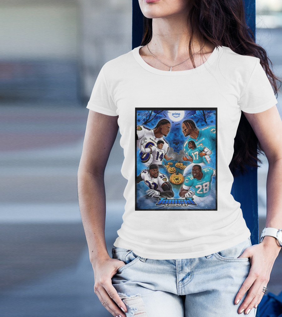 Baltimore Ravens Vs Miami Dolphins Halloween 2025 NFL Prime Tonight 7:00PM ET T-Shirt
