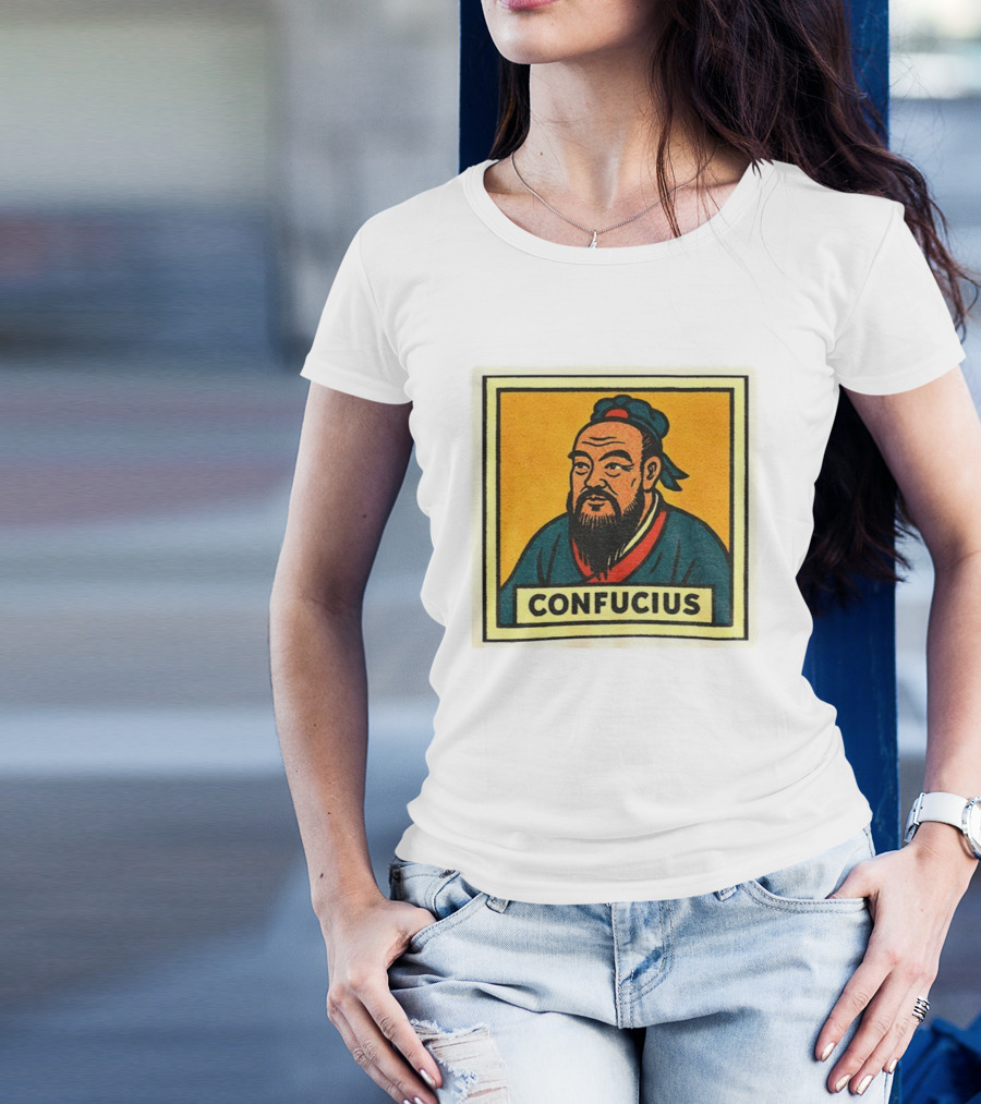 Confucius Retro Comic Style Chinese Philosopher Art T-Shirt