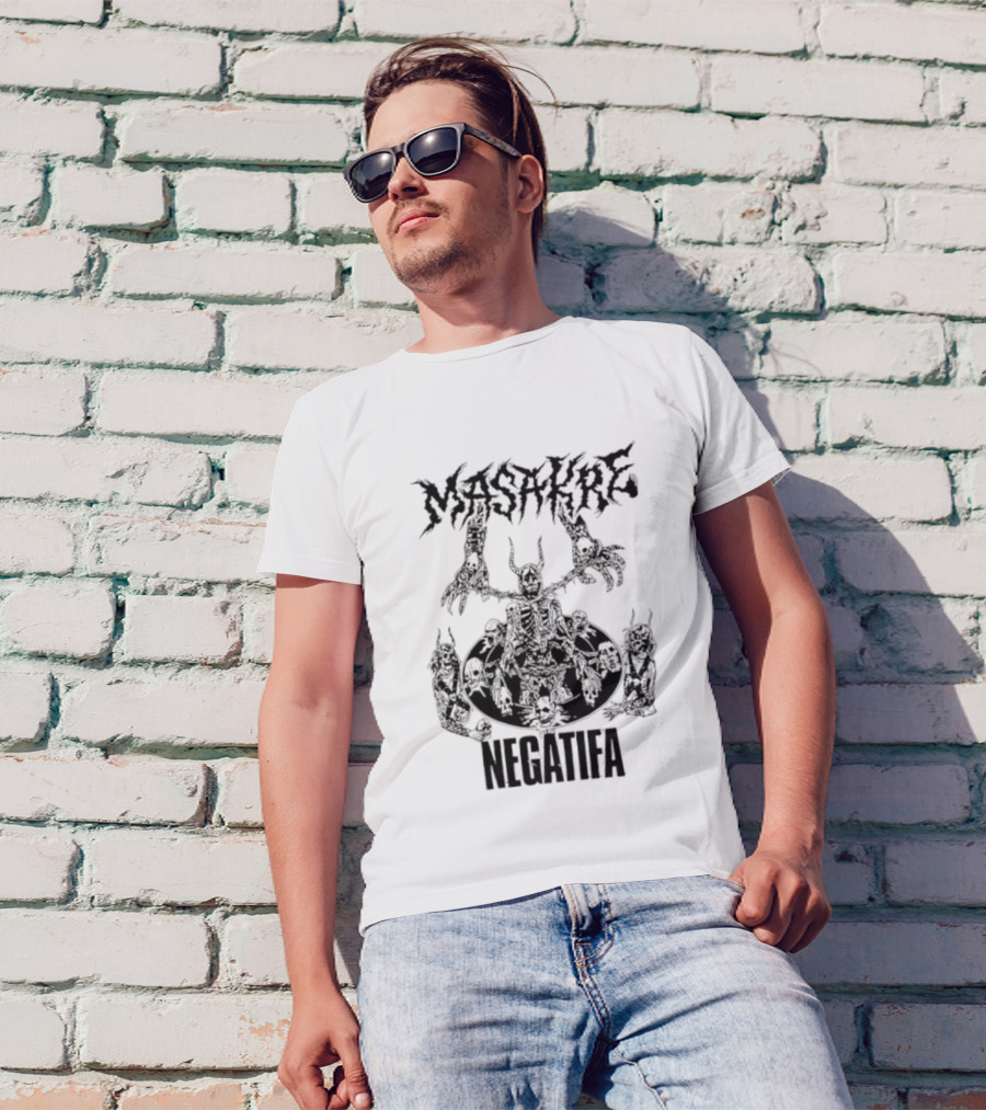 Masakre Negatifa Skull Skeleton Demonic Creature T-Shirt