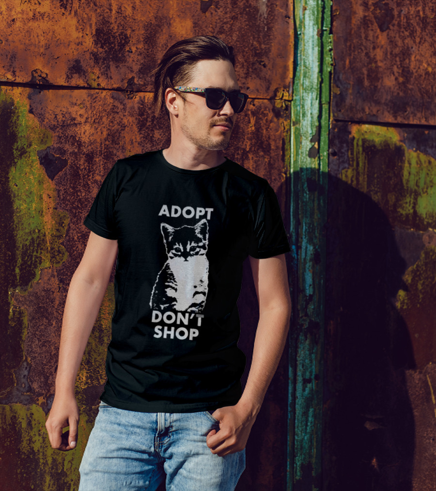 Adopt Don't Shop Vintage Cute Cat T-Shirt