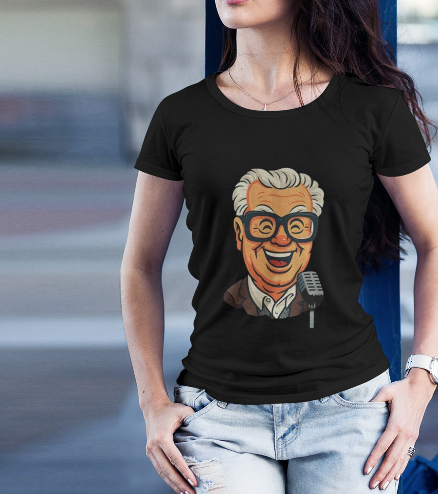 Harry Caray Cartoon Sports Commentator Baseball Fan Tribute T-Shirt