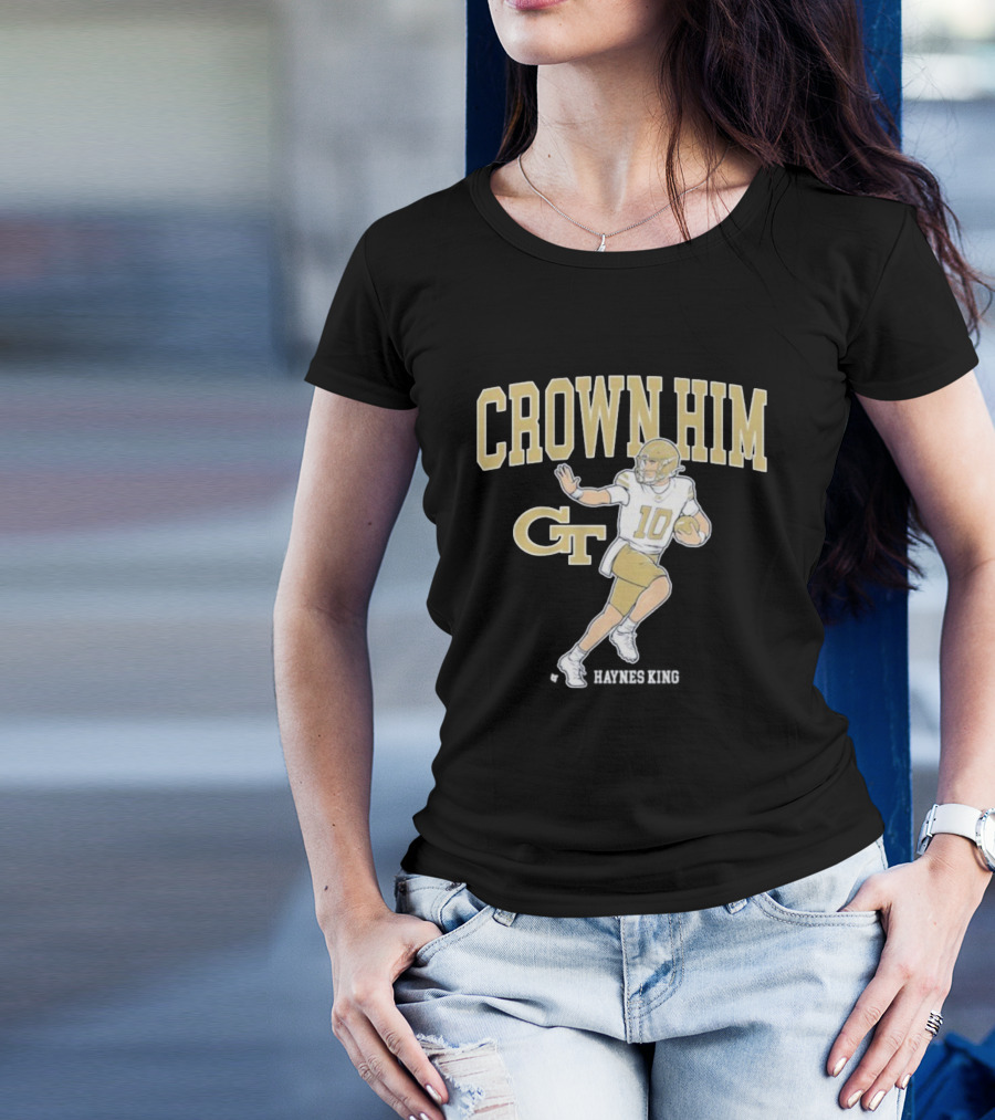 Crown Him GT 10 Georgia Tech Yellow Jackets Football T-Shirt