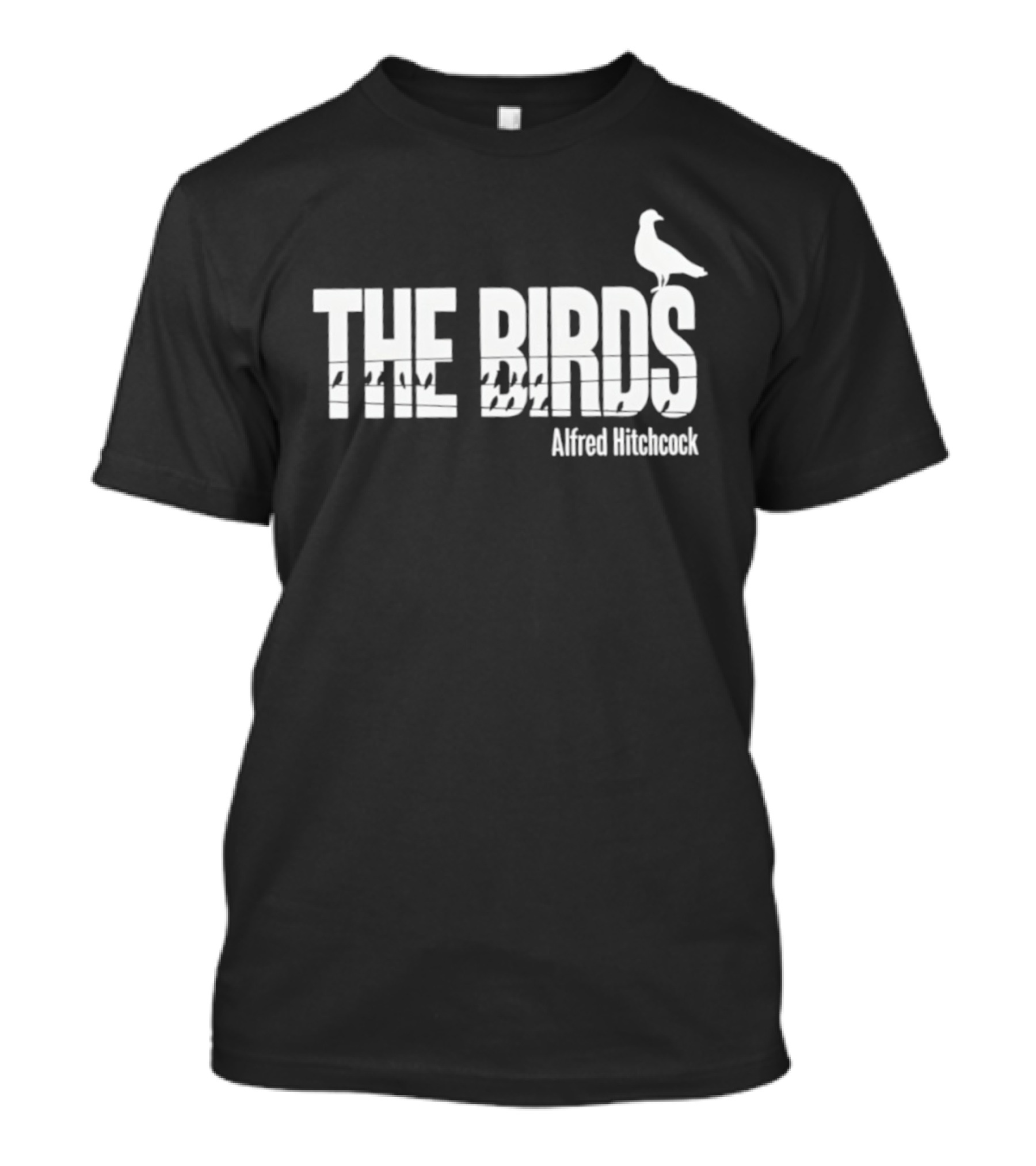 THE BIRDS Alfred Hitchcock Bird Silhouette T-Shirt
