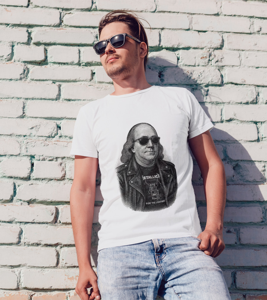 Ben Franklin Metallica Ride The Lightning T-Shirt