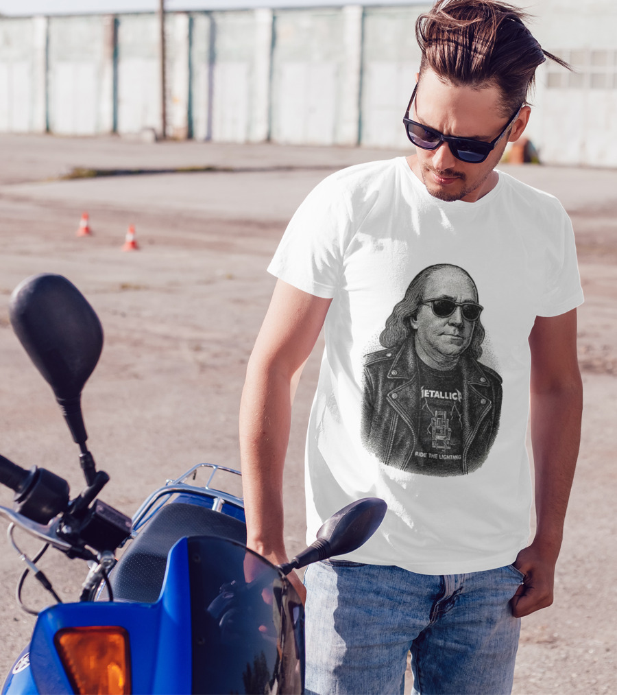 Ben Franklin Metallica Ride The Lightning T-Shirt