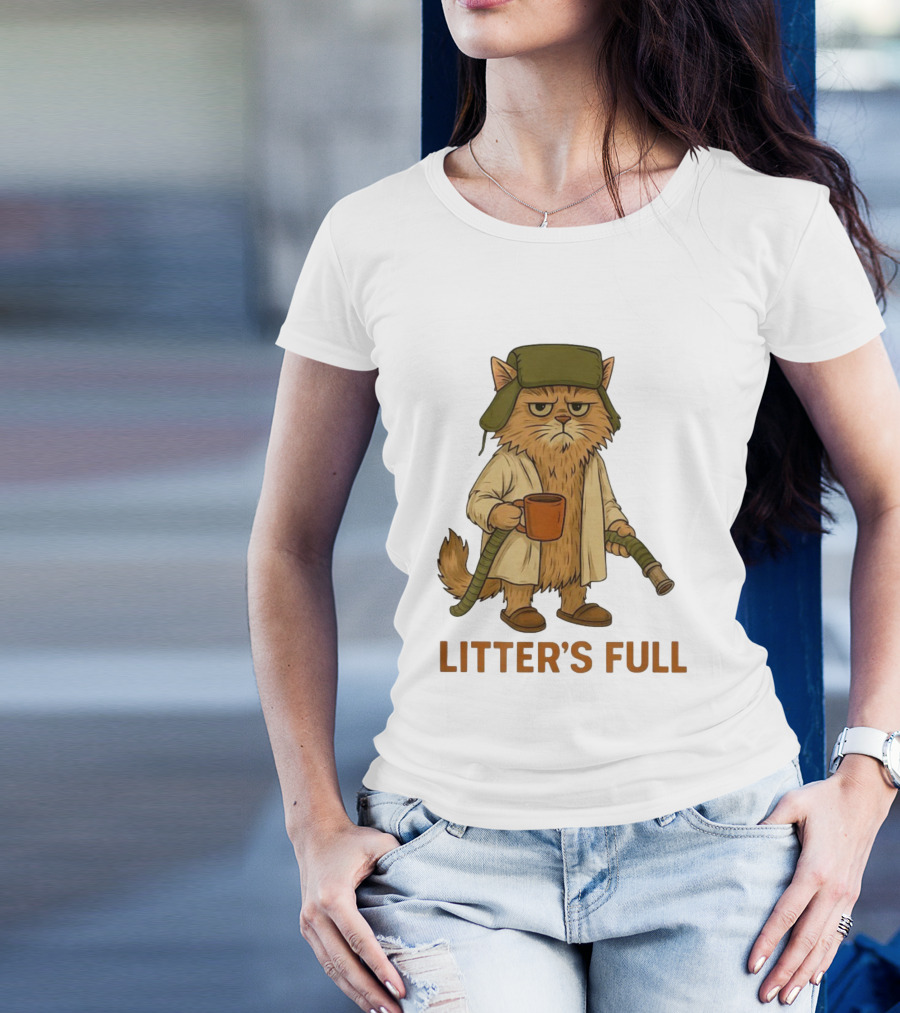 Litter’s Full Cat Coffee And Hose Hat T-Shirt