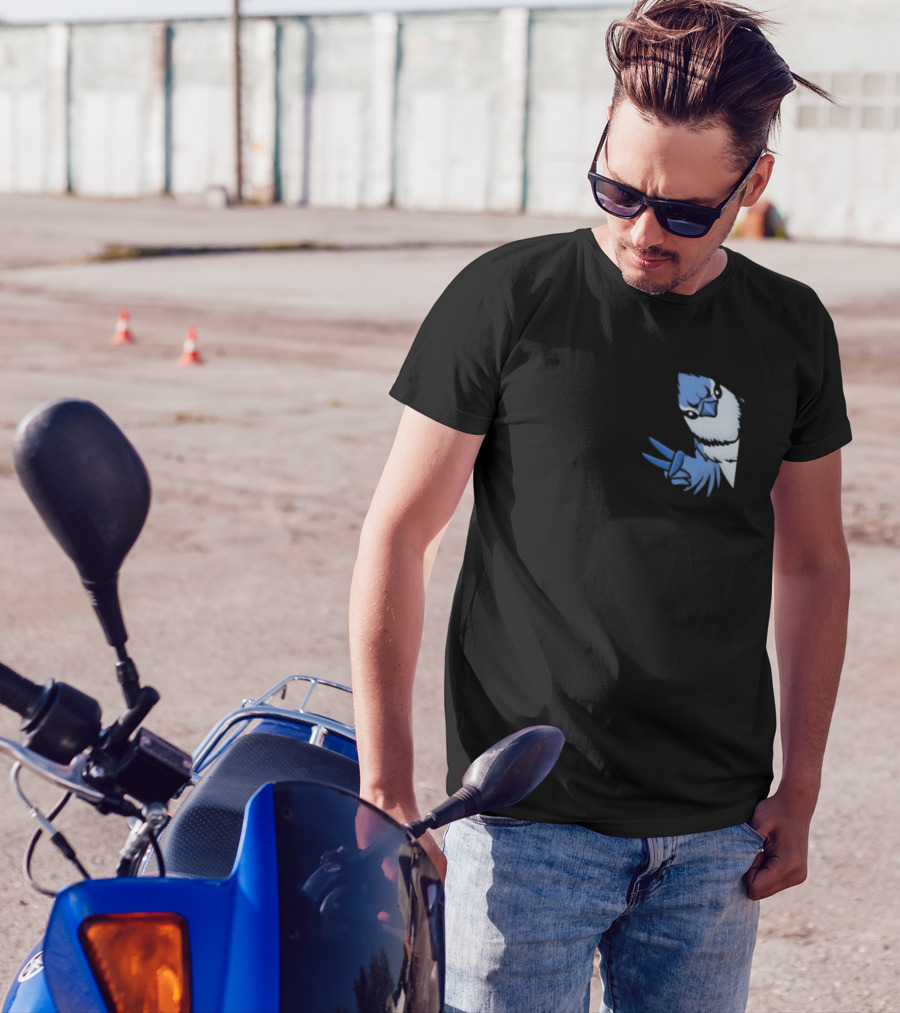 Blue Jay Cyanocitta Cristata Peace Gesture T-Shirt
