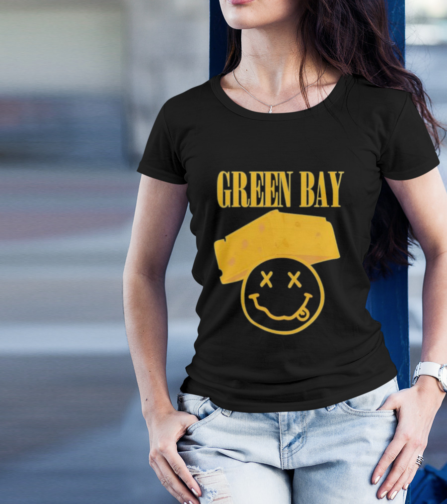 Green Bay Cheesehead Smiley Face T-Shirt