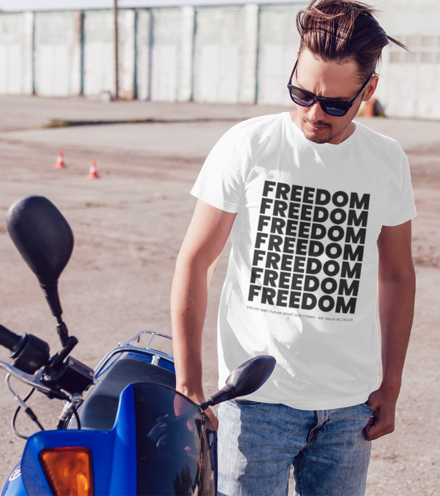 FREEDOM Bitcoin Future-Proof Your Money Est Block 228429 T-Shirt