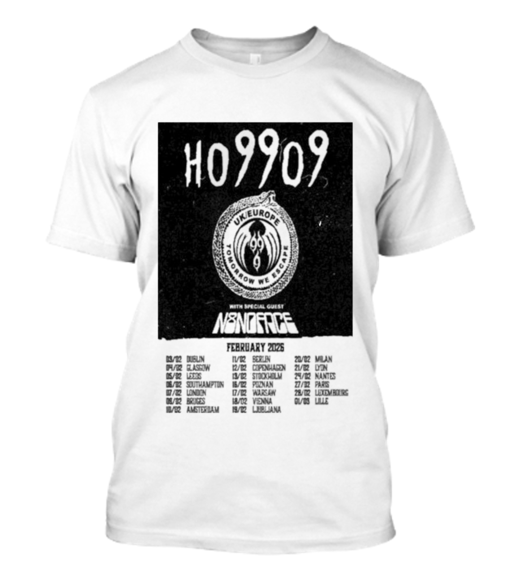 H09202 Monstercat Uncaged UK Europe February 2026 Tour T-Shirt
