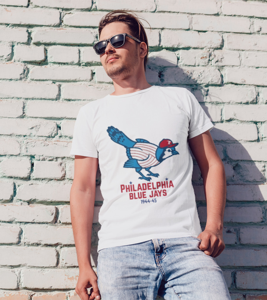 Philadelphia Blue Jays 1944-1945 Mascot Collaboration Phillies Blue Jays T-Shirt