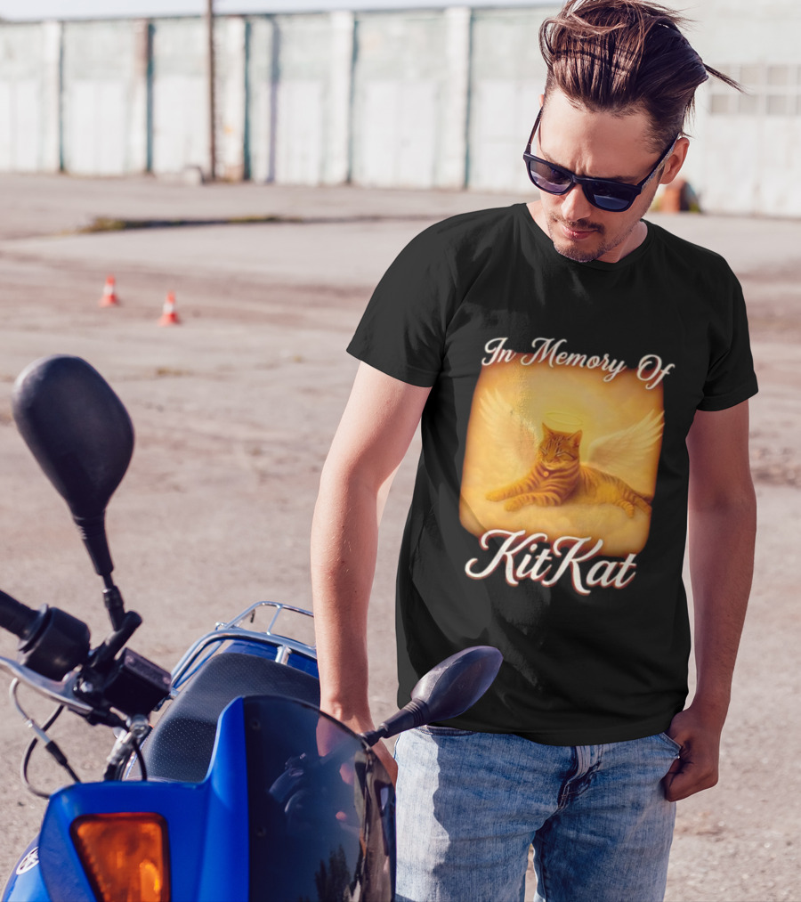 In Memory Of Kit Kat Angel Wings Halo Pet Cat Memorial T-Shirt