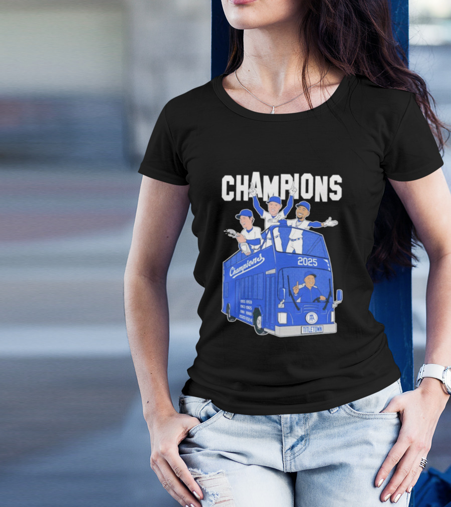 Los Angeles Dodgers Champions 2025 Yoshinobu Yamamoto Shohei Ohtani Mookie Betts Titletown T-Shirt