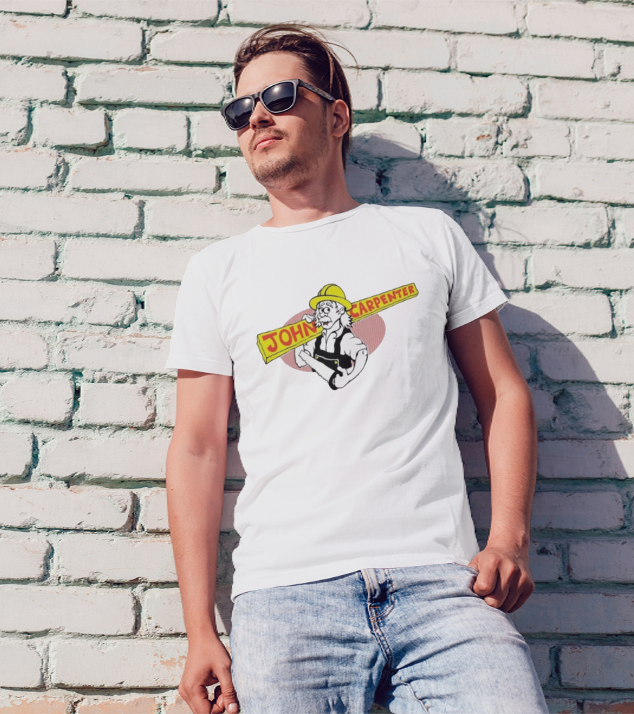 John Carpenter Worker Yellow Hard Hat Saw T-Shirt