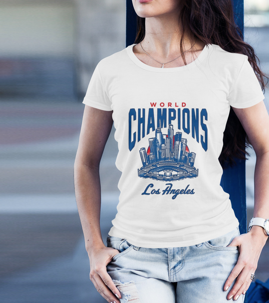 World Champions Los Angeles Dodgers Skyline 2025 T-Shirt