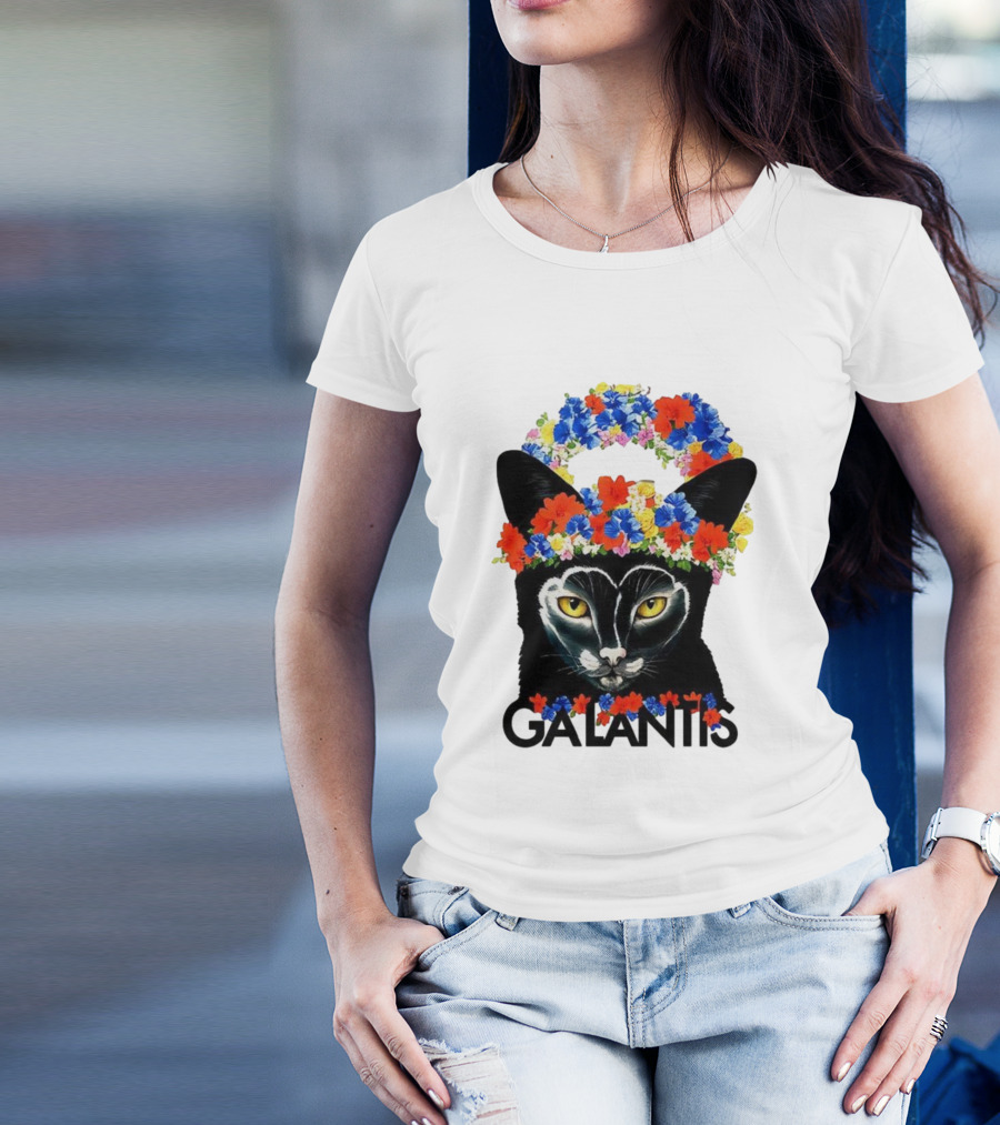 Midsommer Galantis Cat Floral Festival Headpiece T-Shirt