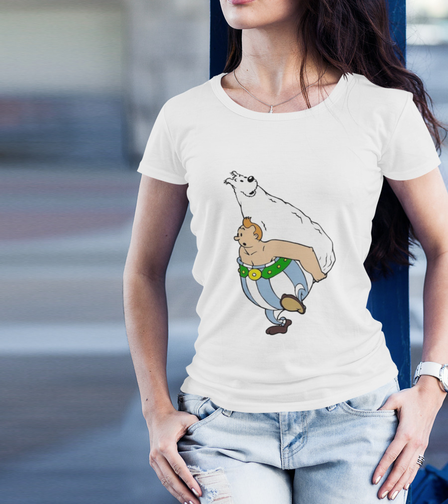 Obelix X Tintin Crossover With Obeltin Imagery T-Shirt