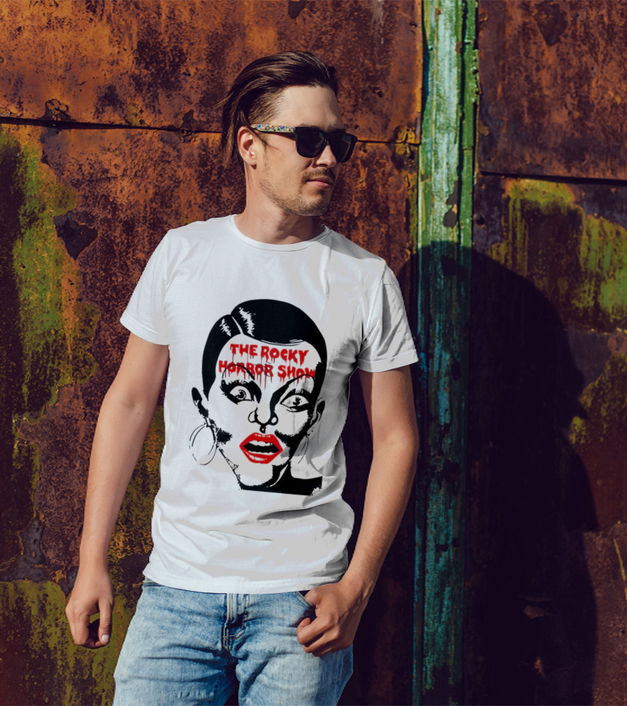 The Rocky Horror Show Dripping Text Vintage 70s Red Lips Graphic T-Shirt