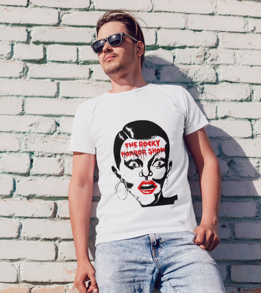 The Rocky Horror Show Dripping Text Vintage 70s Red Lips Graphic T-Shirt