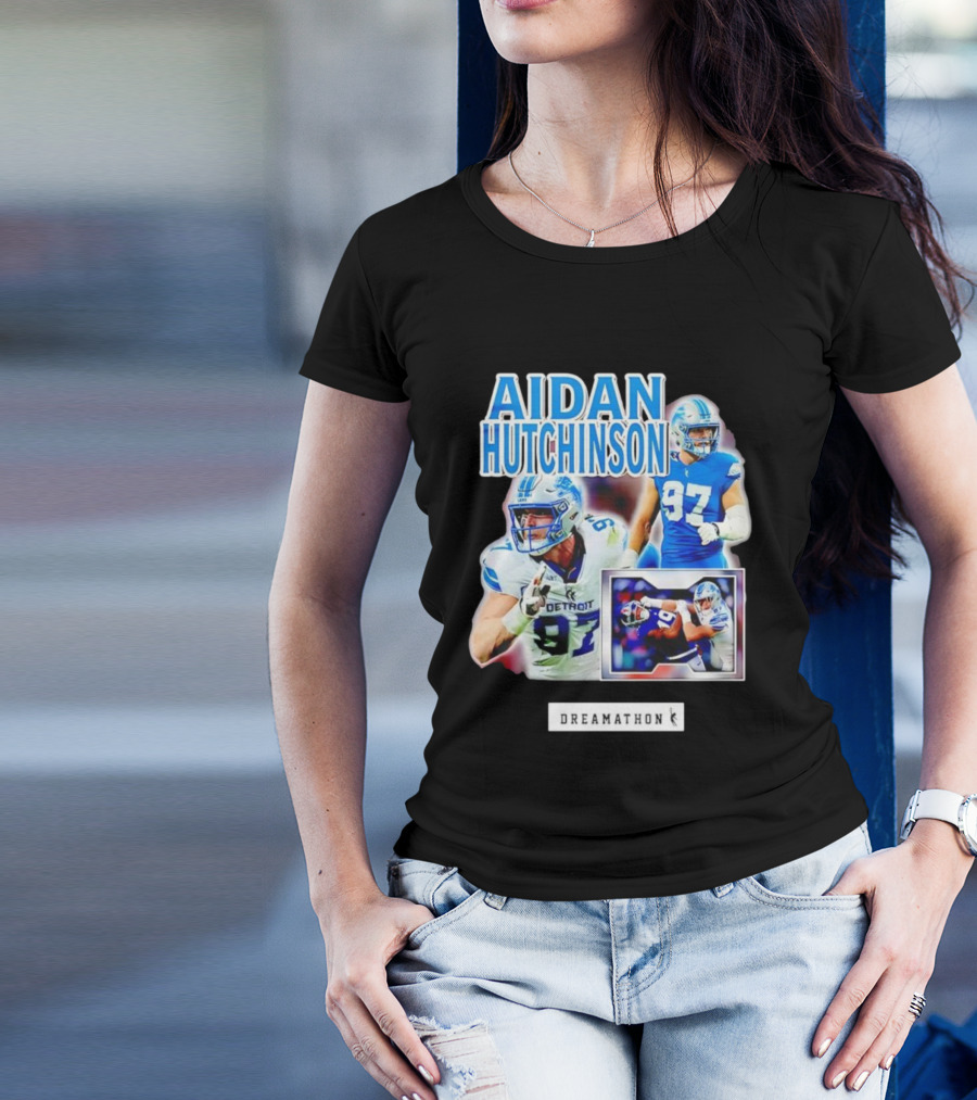 Aidan Hutchinson 97 Detroit Lions NFL Dreamathon T-Shirt
