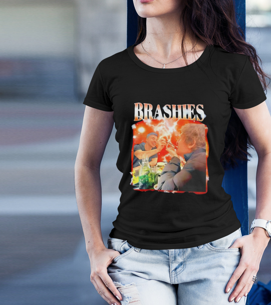 Brashies Two Man Eating With Chopsticks T-Shirt