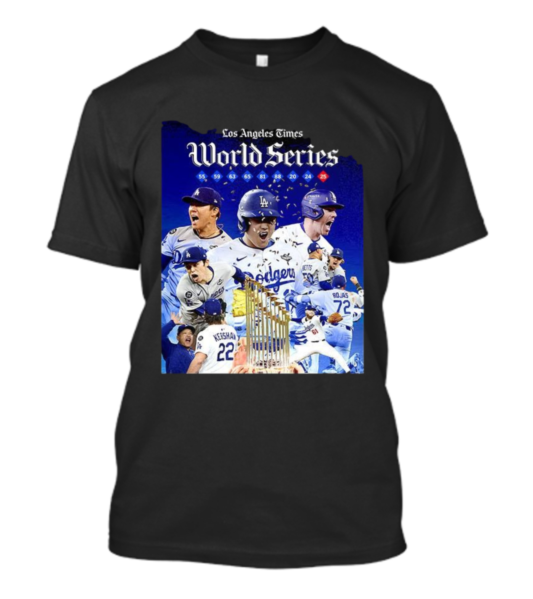 Los Angeles Dodgers World Series Champions 2025 Celebration With Iconic Moments And Championship Years T-Shirt