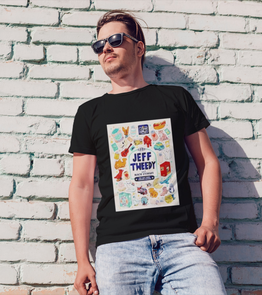 Jeff Tweedy With Macie Stewart The Salt Shed Chicago Illinois November 1 2025 Sea Salt Cats Boots Moon Pizza T-Shirt