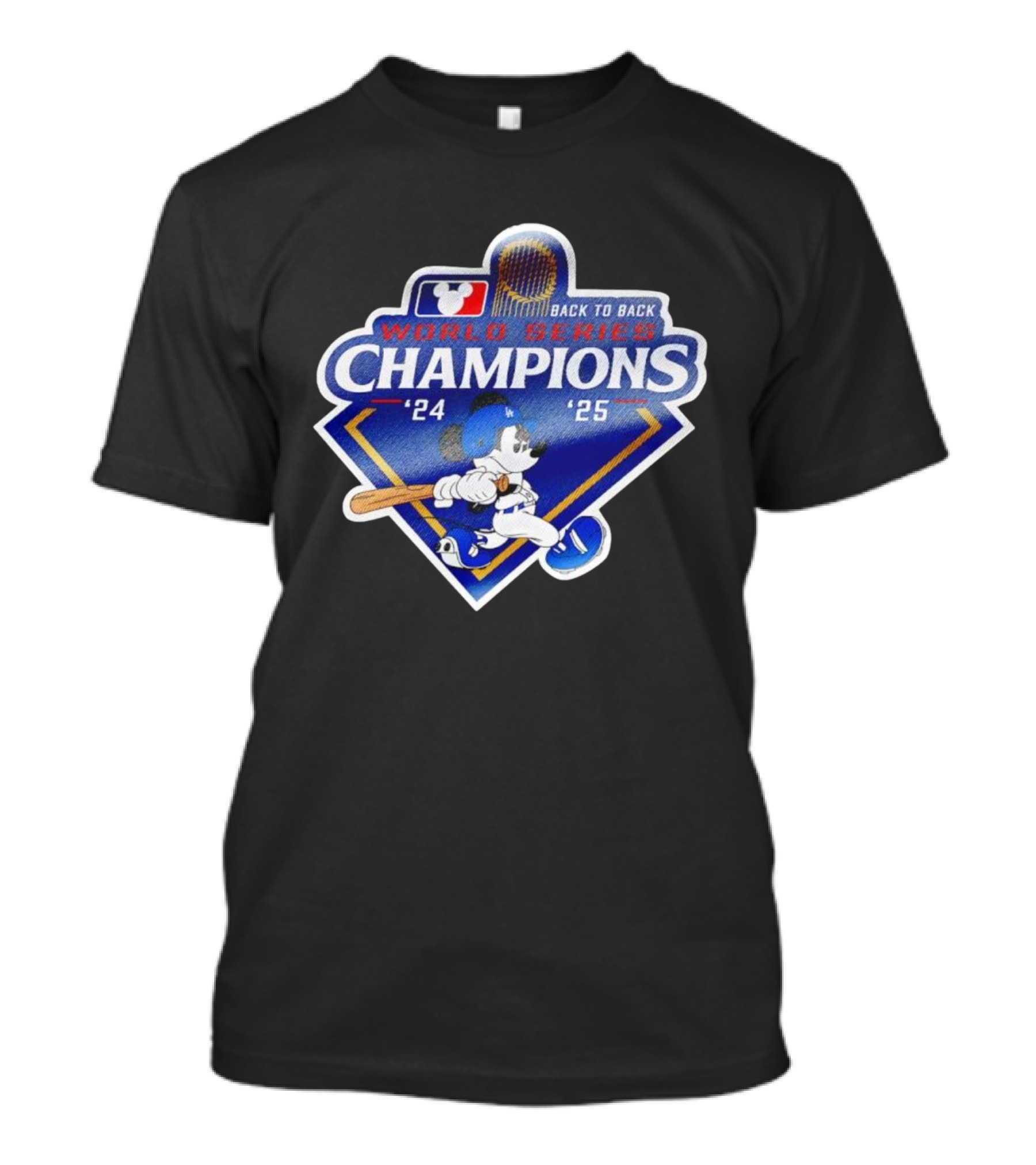 Back To Back World Series Champions '24 '25 Mickey Mouse Dodgers T-Shirt