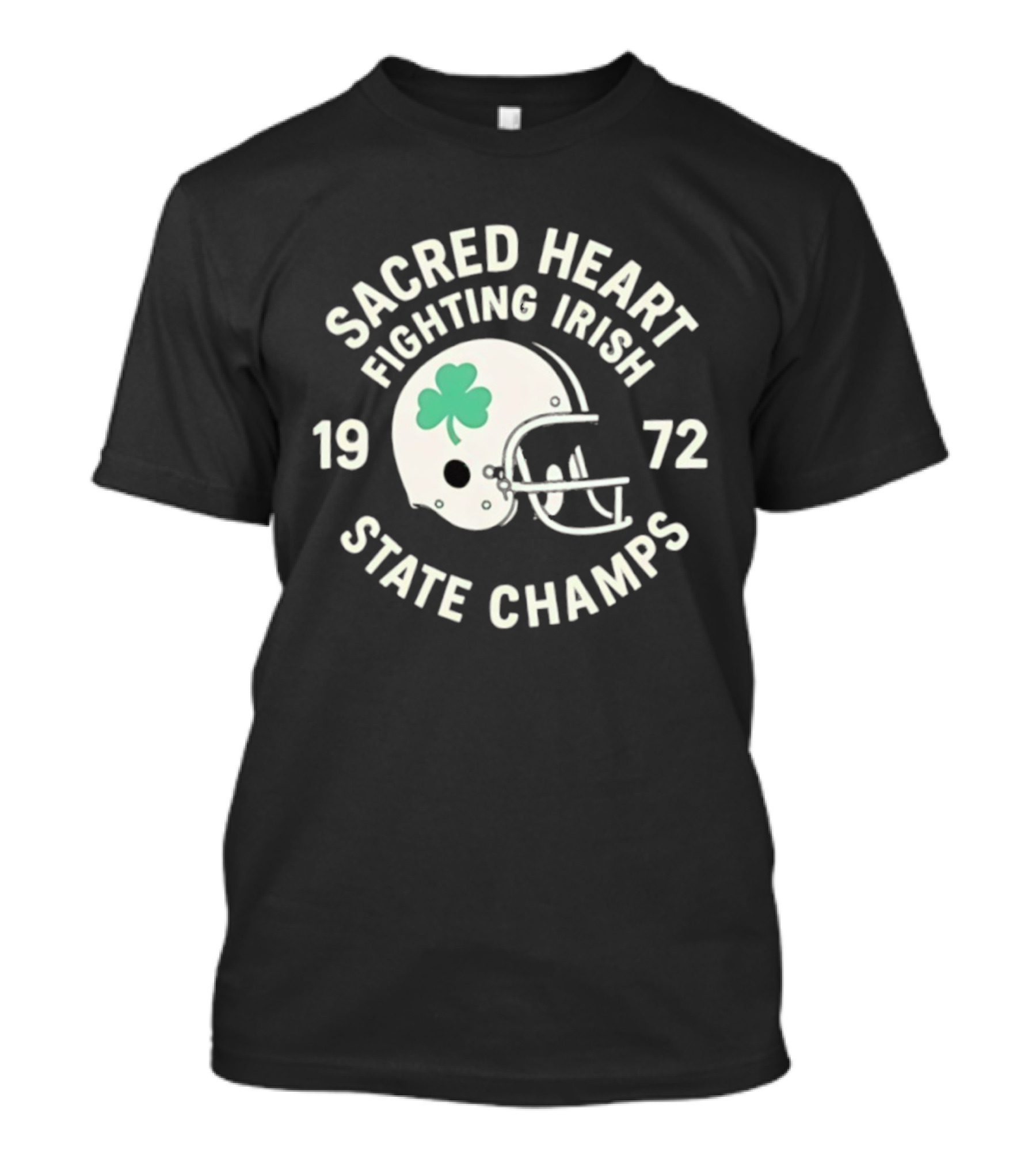 Sacred Heart Fighting Irish 1972 State Champs Football Helmet T-Shirt