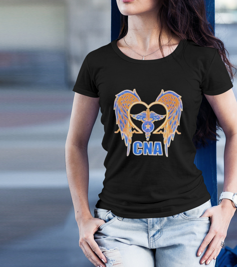 Houston Astros Wings Heart CNA Orange Blue T-Shirt