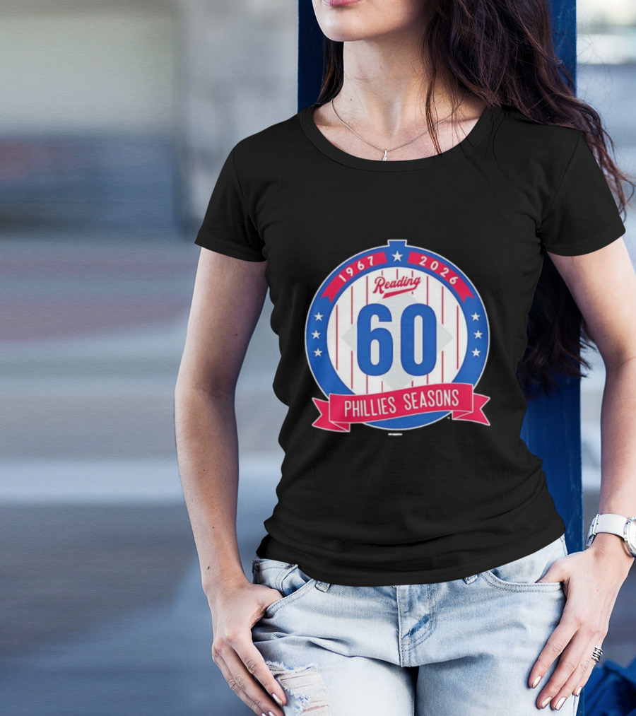 Reading Phillies 60th Anniversary 1967-2026 Phillies Seasons T-Shirt