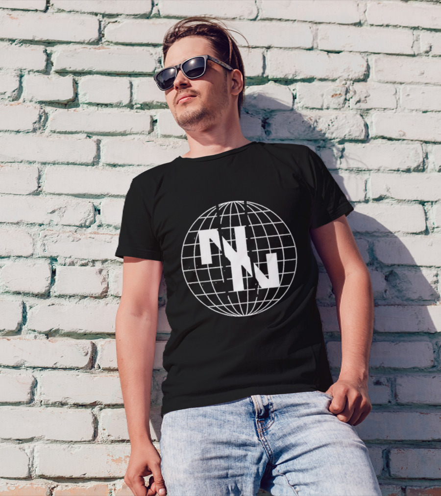 Now Now Digital World Globe Grid Overlay Design T-Shirt