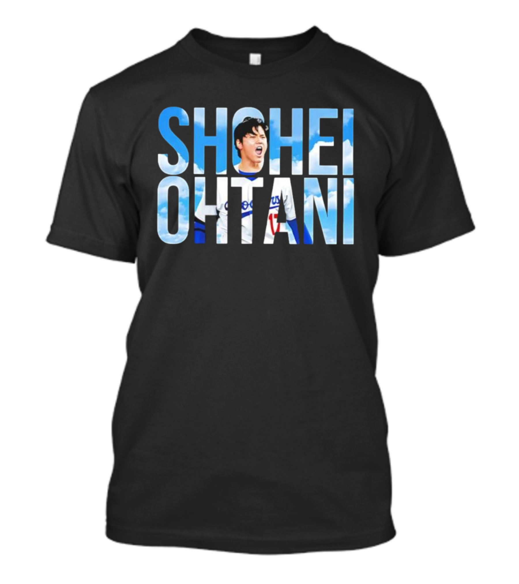 Shohei Ohtani Let's Go Dodgers With Blue Sky Letters T-Shirt