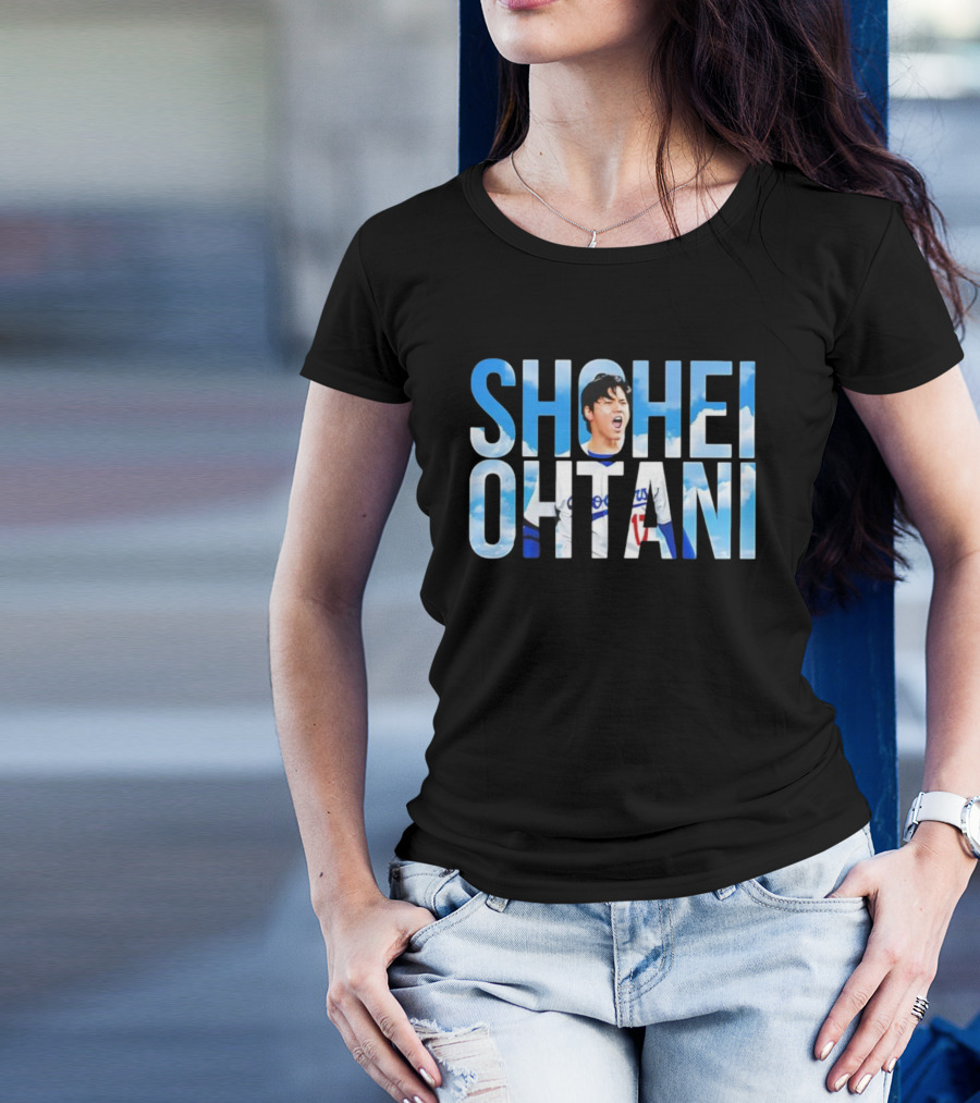 Shohei Ohtani Let's Go Dodgers With Blue Sky Letters T-Shirt
